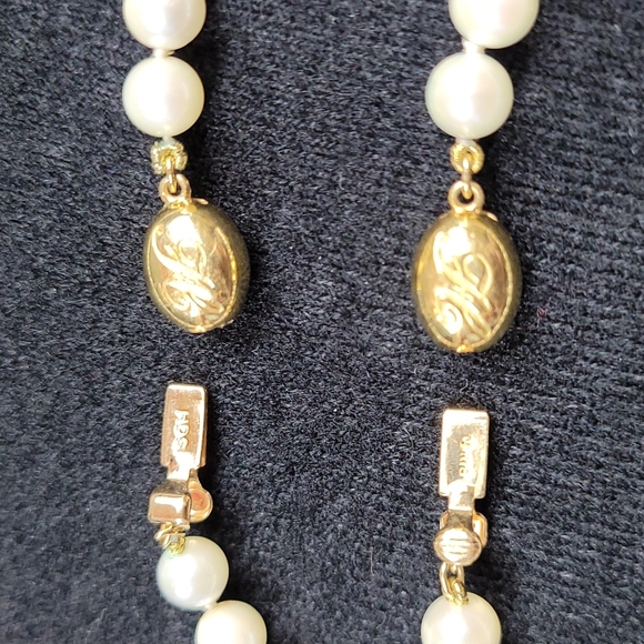 CULTURED PEARL NECKLACE & BRACELET SET 18K - Picture 6 of 9